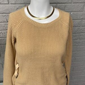 Sheryl Crow Women Tan Sweater With Side Tie Detail Sweater Size S